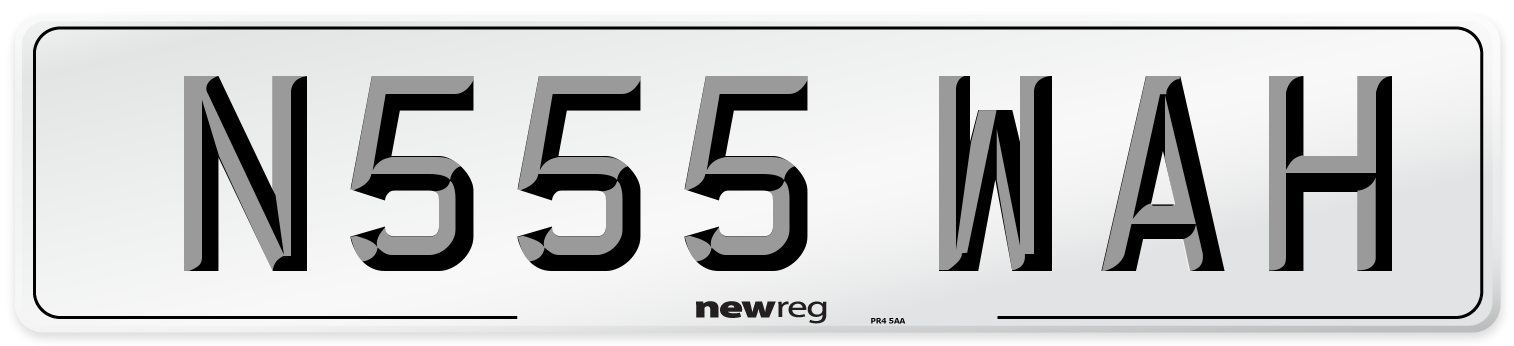 N555 WAH Number Plate from New Reg